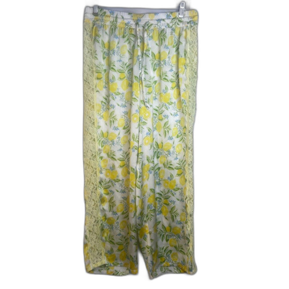 Adore Me Lemon & Lace Sides Pull On Drawstring Waist Pajama Sleep Pant Sz MD - Picture 12 of 12